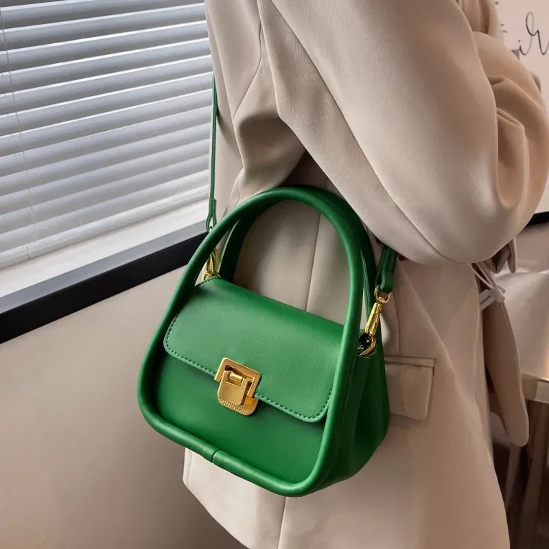 Green Female Shoulder Bags for Women Luxury Pu Leather Crossbody Bag Small Flap Messenger Bag All Match Design Ladies Handbags